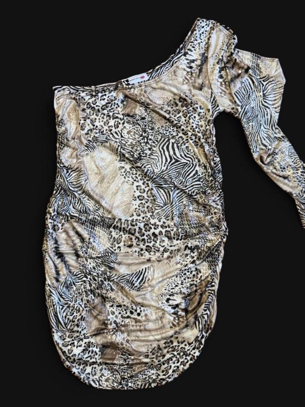 Animal Print Sequin Club Dress